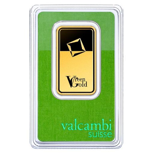 Picture of 1 OZ Gold Bar Green Gold (Valcambi Gold Bullion)