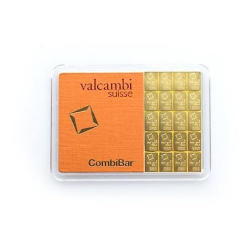 Picture of 20 x 1 Gram Gold Bars CombiBar (Valcambi Gold Bars)