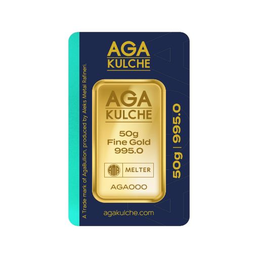 50 Gram 24 Ayar Altın Külçe Saf Altın (AgaKulche) resmi