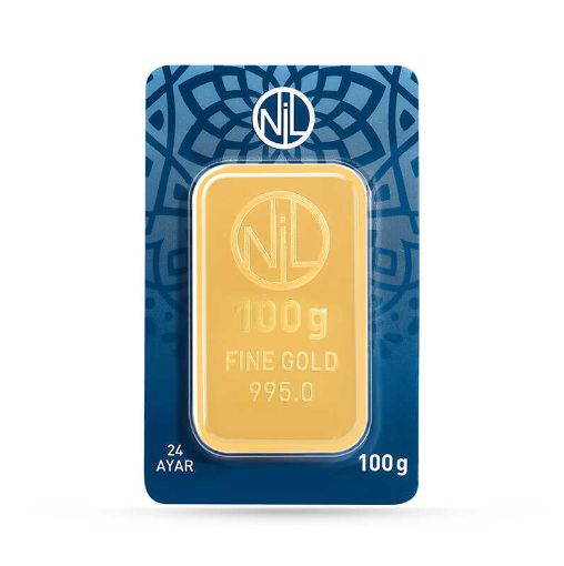 Picture of Gold Bar 100 Gram 24 Carats (Nil Gold Bullion)