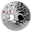 Изображение Серебряная кристаллическая Монета-Дерево Жизни Радуга 1 унция