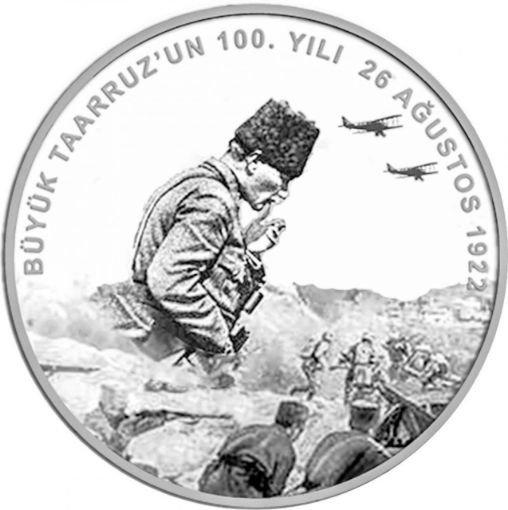Büyük Taarruz 100 Yıl Gümüş Para resmi
