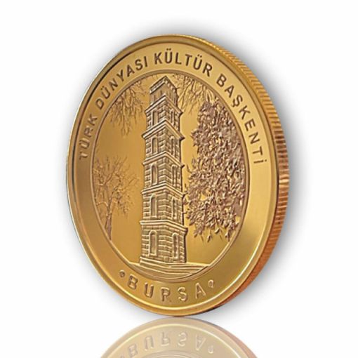 Bursa Bronz Altın Kaplama Madeni Para resmi
